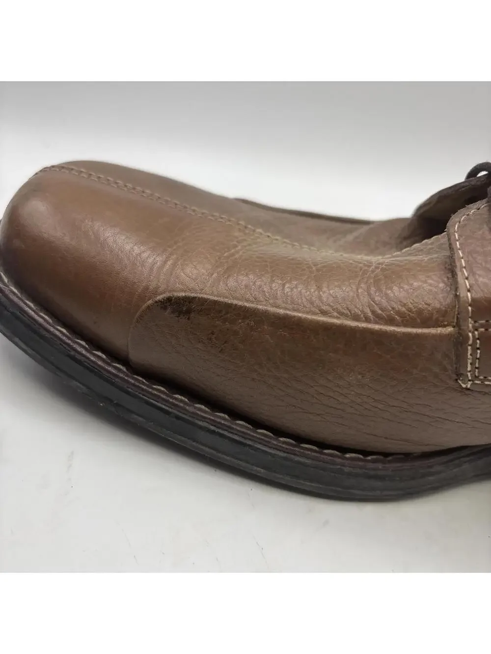 Studio Belvedere Men's Bay Bridge Brown Pebbled Leather Dress Oxford Sz 10.5 EEE